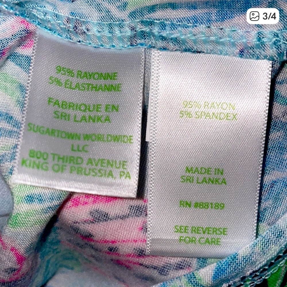 Lilly Pulitzer S Pajama Set, “Barking up the Palm Tree”Print in Preloved Cond. - Picture 6 of 6